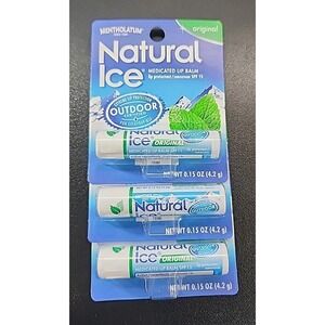 Mentholatum Natural Ice® Medicated Lip Balm - Original (Qty of 3)